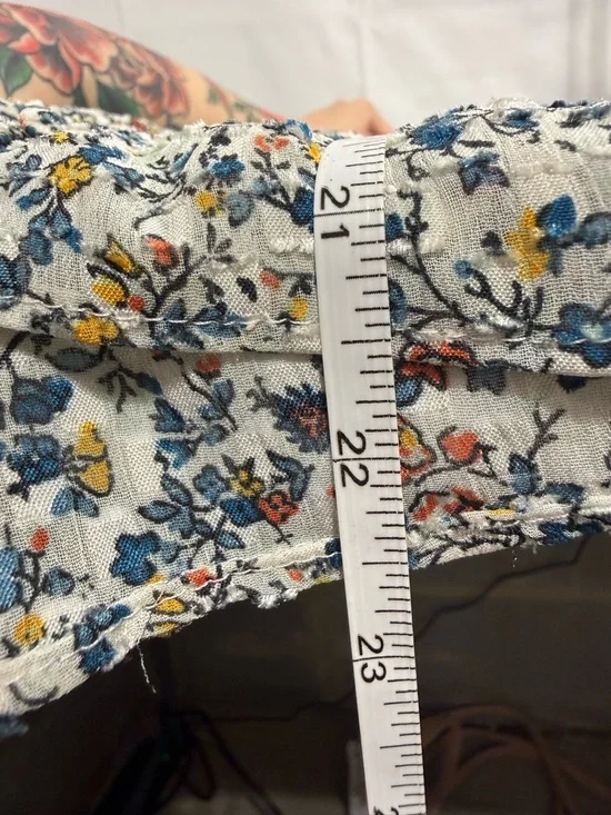 Madewell Floral Button Front Blouse Flutter Sleeve Cinched Back Top 6 - Picture 11 of 11